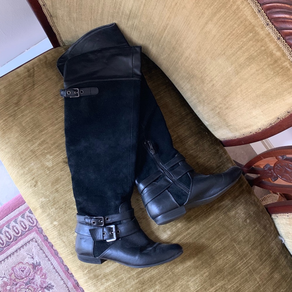 Black Suede Riding Boots Size 7